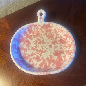 Bennington Potters Vermont Pink Agate Bistro/Brie Plate